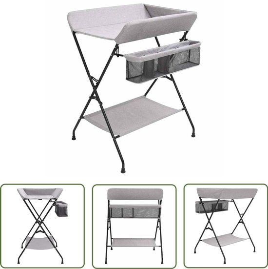 vidaXL Kinderkamer - Verschoontafel - Verschoontafel ijzer lichtgrijs - Babykamer - Luierverandtafel - Babyproducten
