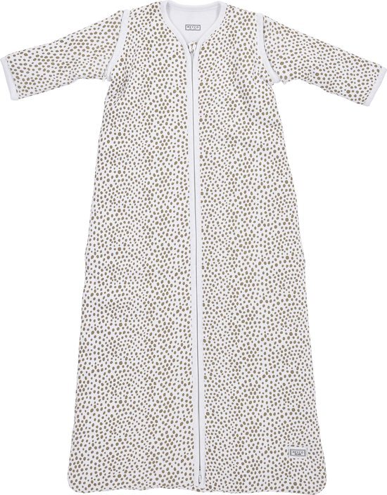 Meyco Baby Cheetah baby slaapzak met afritsbare mouwen - taupe - 110cm - 2.5 TOG