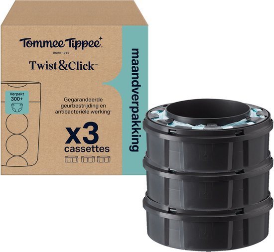 Tommee Tippee Twist & Click luieremmer navullingen - verpakking met 3 stuks - 3 x 10,5 m navulcassettes