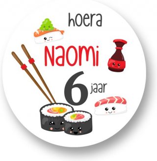 Pimp Studio Traktatiestickers Sushi - Voor kinderfeestje - 25 stickers