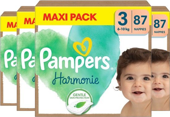Pampers Harmonie luiers - Maat 3 - 348 luiers (6-10 KG) - 4 x 87 stuks