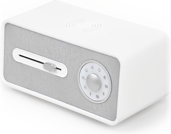 Bebster® Retro - White noise machine - Bluetooth luidspreker - Draadloze oplader - Witte ruise apparaat