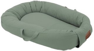 Mordesign - Deluxe Babynestje - Green (Groen) - Babynest met Handvaten, Koordjes & Klittenband - Newborn Nest - 100% Katoen - Vanaf 0 Maanden