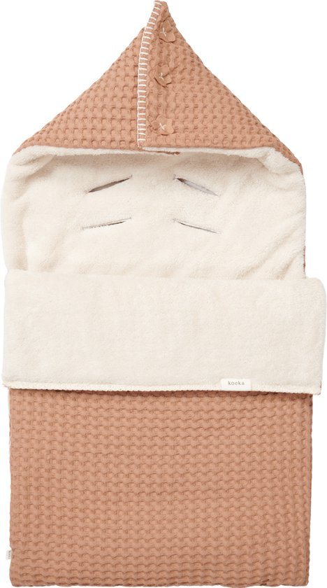 Koeka Oslo Voetenzak Autostoel 0+ 3 punts - lichtbruin - wit