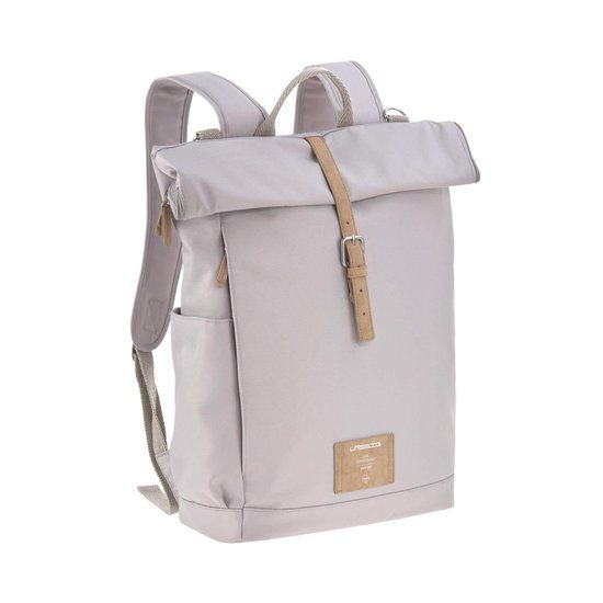 LÄSSIG Luiertas Rolltop Backpack rugzak incl verschoningsmatje grijs