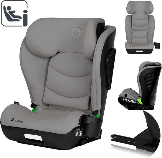 Lionelo Neal i-Size – Autostoel 100-150 cm – ISOFIX of autogordel – Verstelbare hoofdsteun (10 standen) – Kantelbare rugleuning (4 standen) – Side Impact Protection – Bekerhouder – EPP/EPS schuim – Afneembare hoes – Comfortabel & universeel