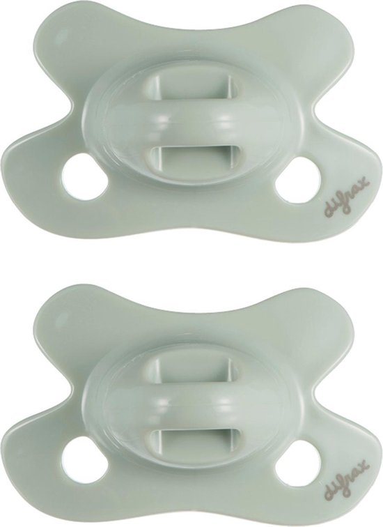 Difrax Dental Fopspeen Newborn - Lichtgroene - 2 Stuks, Siliconen Orthodontische Speen