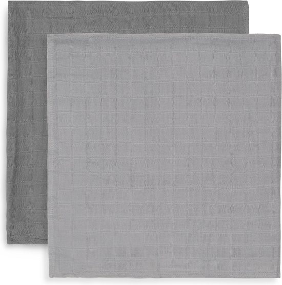 Jollein Hydrofiele Doek Large 115x115cm Bamboe Katoen - Storm Grey - 2 Stuks