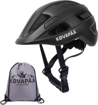 Køvapää® Lappi Fietshelm Kinderen - Zwart - Maat 46-53 cm - 1 t/m 5 Jaar - XS/S - Fietshelm Jongens- Fietshelm Meisjes - Fietshelm Kind