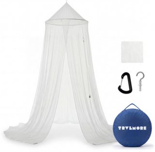 TRVLMORE Klamboe 2 Persoons - Muggennet - Muskietennet met Ophgangkoord - Reisklamboe XXL - Incl. Opberghoes - Wit