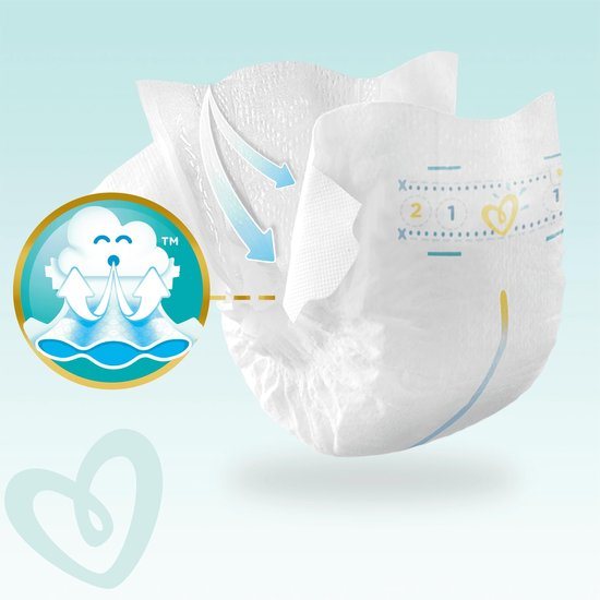 Pampers Premium Protection Luiers - Maat 1 (2-5 kg) - 144 stuks - Maandbox
