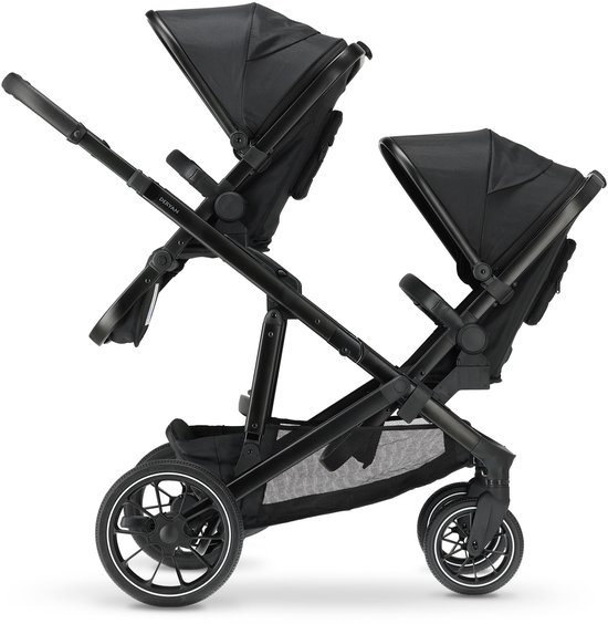 Deryan Evy V2 Kinderwagen - Duo Kinderwagen - Uitbreidbaar - Inclusief extra zitje - Zwart