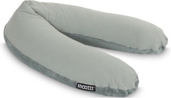 Snoozzz Zwangerschapskussen Zijslaapkussen Lichaamskussen - 185 cm - microparel vulling - luxe draagtas - wasbare hoes - Teddy Stone