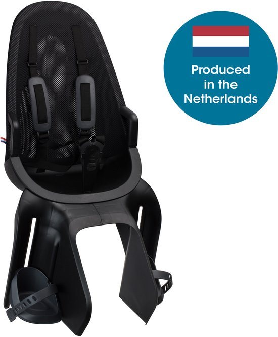 Qibbel Air Fietsstoeltje Achter Bagagedrager bevestiging - Quick Connect - Fietszitje - Midnight Black