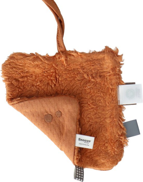 Baby Speendoekje 15 x 15cm - Knuffeldoekje 100% biologisch katoen - Comfortdoekje Toffee Brown - Bruin - Snoozebaby
