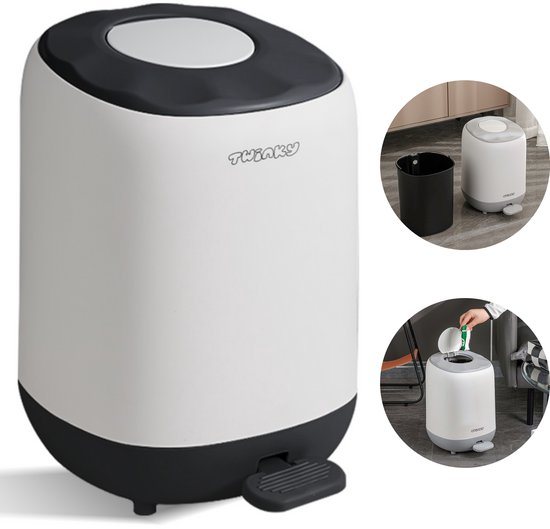 Twinky® Luieremmer – 15 Liter Inhoud – Geurvrije Luier Emmer met Step-Opener – Ruimte voor 30 Luiers – Duurzaam & Stijlvol - Bruin