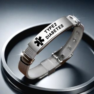 Armband diabetes type 2 - infobandje - waarschuwingsarmband - diabetes