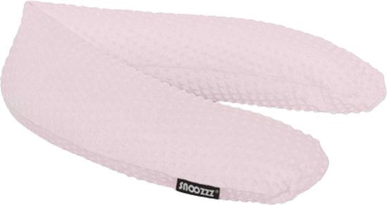 Snoozzz Voedingskussenhoes - Hoes voor voedingskussen zwangerschapskussen - 185 cm - zachte velours - Roze Dots