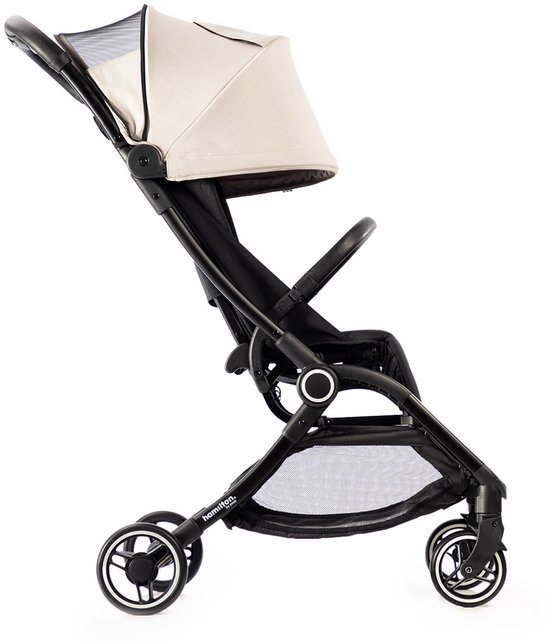 Hamilton by Yoop S2 Lichtgewicht Buggy – MagicFold™ Technologie – Tot 22 kg – Kinderwagen inclusief Reisband en Bekerhouder - Compact, Verstelbaar, Opvouwbaar en Inklapbaar – Plooibuggy Baby – Beige