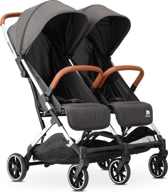 Deryan Luxe Rolo X2 Dubbele Buggy - Duo Buggy - Grijs