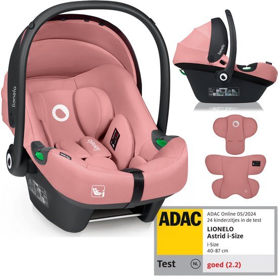 Lionelo Astrid i-Size Autostoel – ADAC 5-sterren – 40-87 cm – RWF – Memory Foam – Verstelbare hoofdsteun (7 cm) – Holmbergs gordels – Compatibel met ISOFIX-base & kinderwagen – i-Size norm – Licht & veilig