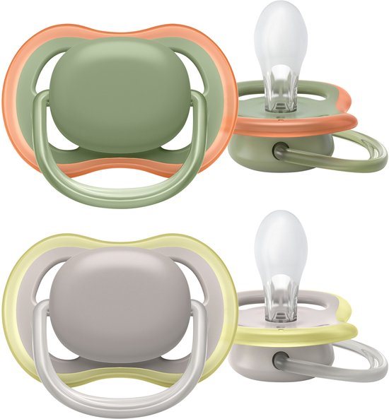 Philips Avent Ultra Air Fopspeen - 6 tot 18 Maanden - 2 Speentjes - Groen/Grijs - SCF085/20