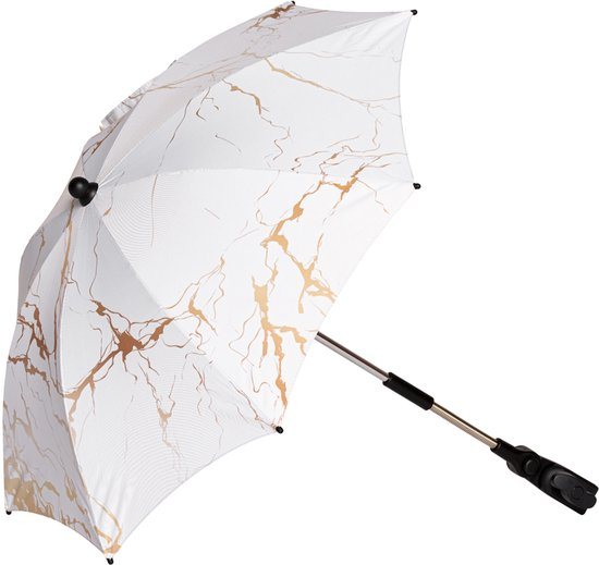Bellasol - Parasol kinderwagen/buggy universeel - Speciale UV-werende coating - Marble gold - 1 jaar garantie
