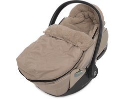 Jollein - Voetenzak voor Autostoel & Kinderwagen (Milky Coffee) - Embossed - Katoen - Footmuff Maxi Cosi, Kinderwagen of Autostoel - 42x82cm