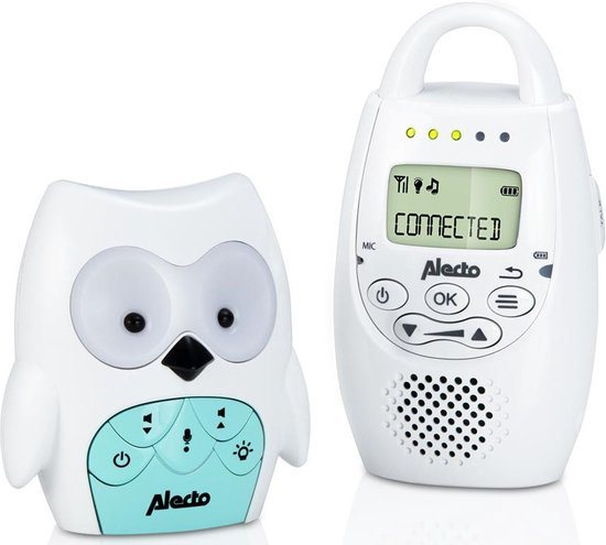 Alecto DBX-84 - DECT Babyfoon Uil - Nachtlampje - Wit/Mint