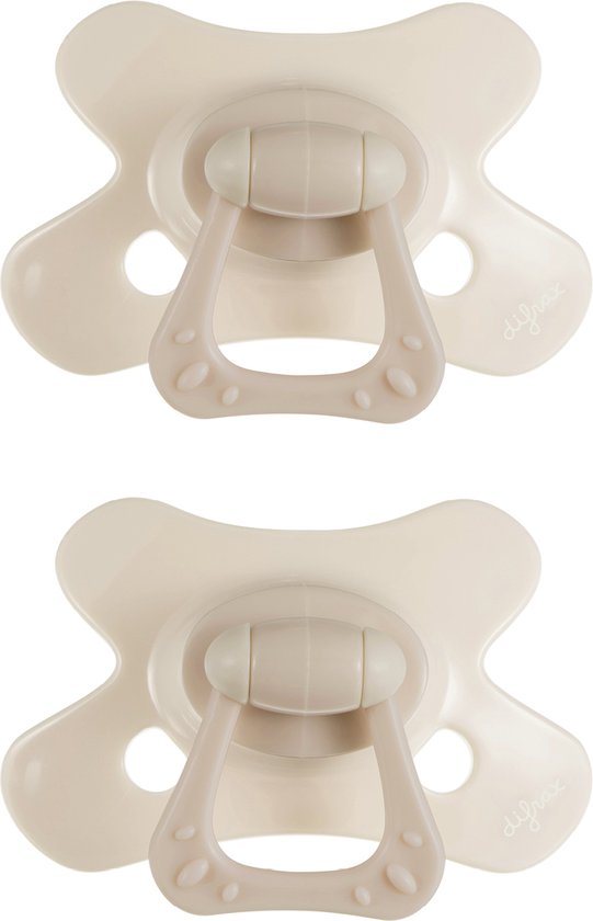 Difrax Natural Fopspeen - 12 tot 18 Maanden - Beige - 2 Stuks