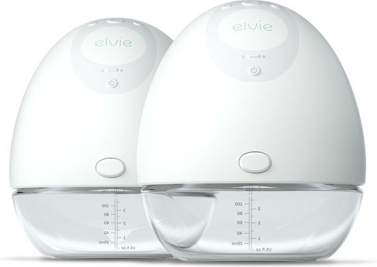 Elvie Pump  Dubbele Elektrische Borstkolf - Draagbaar - Hands-free - Geluidsloos - Incl. 4 flessen