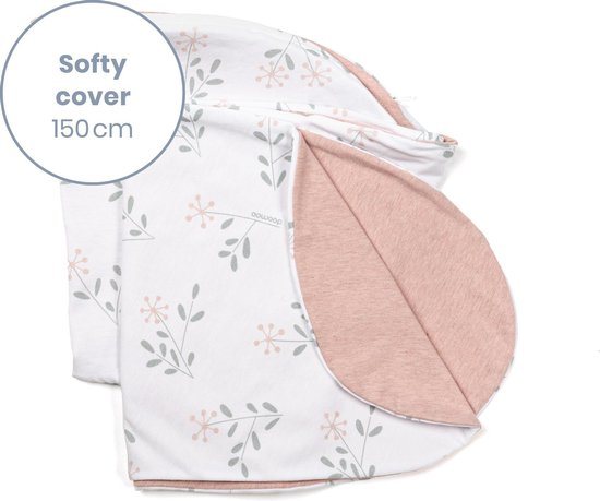 doomoo Softy Cover - Spring Pink - Hoes voor klein voedingskussen Softy - biologisch Katoen -  150 cm