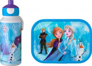 Mepal lunchset (pop-up fles & lunchbox) Campus - 400 + 750 ml - Broodtrommel en Drinkbeker voor kinderen - Bento box - Pop-up drinkfles - Frozen 2