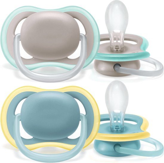 Philips Avent Ultra Air Fopspeen - Ouder dan 18 Maanden - 2 Speentjes - Grijs/Lichtblauw - SCF349/01