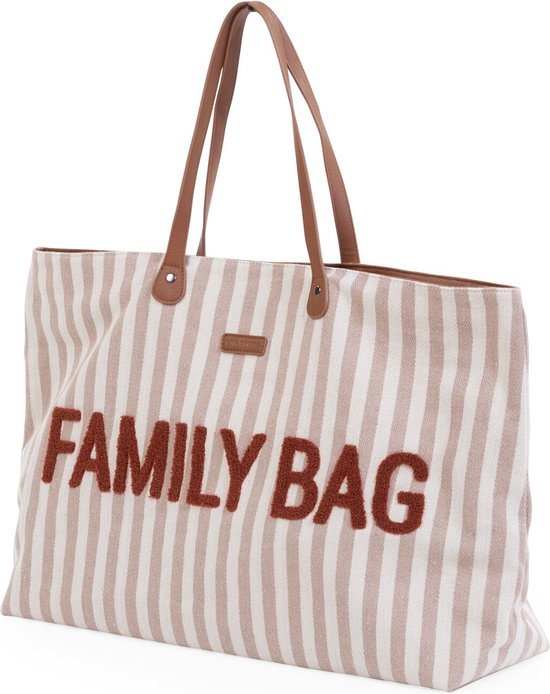 Childhome Family Bag Verzorgingstas - Luiertas - Nude/Wit - 55 x 18 x 40 cm