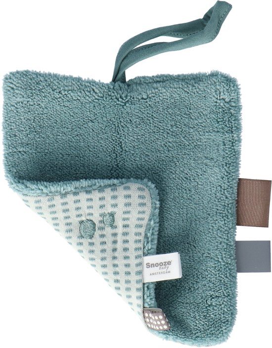 Baby Speendoekje 15 x 15cm - Knuffeldoekje 100% biologisch katoen - Comfortdoekje Smokey Green - Groen - Snoozebaby
