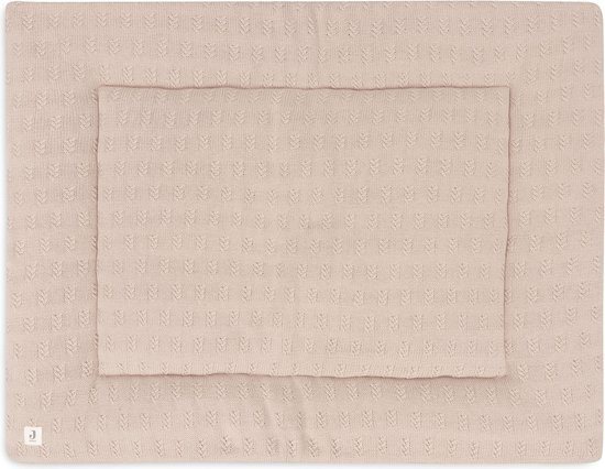 Jollein - Boxkleed 75x95cm - Speelkleed Baby - Grain Knit - Wild Rose