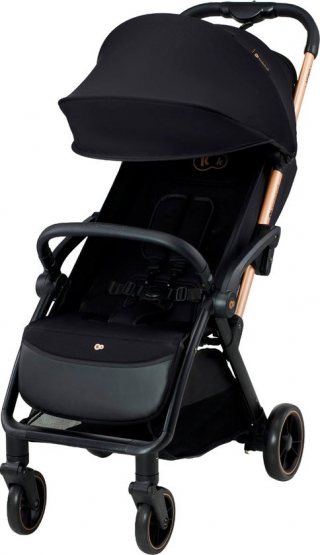 Kinderkraft APINO Kinderwagen – Tot 24 kg – Automatisch Opvouwbaar – Lichtgewicht 7,5 kg – 4-Positie Rugleuning – Verstelbare Voetsteun – Raven Black