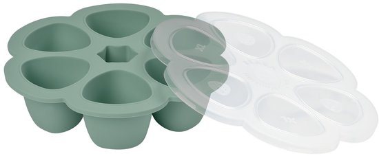 Béaba Siliconen Bewaarschalen - 6 Porties x 150ml - Babyvoeding Bewaren & Invriezen - Hitte- en Koudebestendig - Groen
