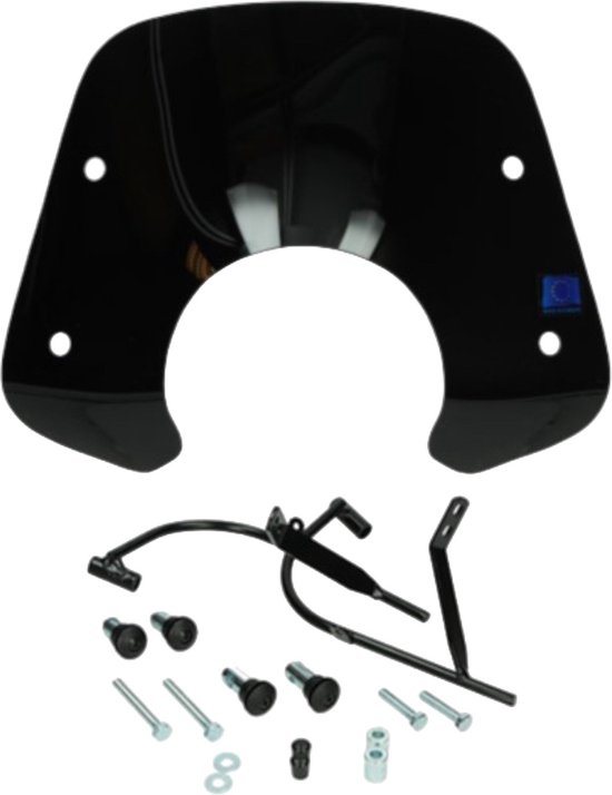 Windscherm + bevestigingsset laag (made in EU) SYM Fiddle 2 zwart glans