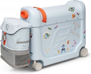 Stokke JetKids Reisbundel, Blauw - Met BedBox Ride-On koffer en rugzak - Voor kinderen van 2-7 Jaar (tot 35 kg)