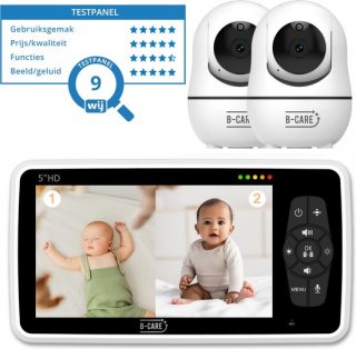 B-Care Star Supreme - Babyfoon Met 2 Camera's - 5.0 Inch HD Baby Monitor - Split screen - Zonder Wifi en App