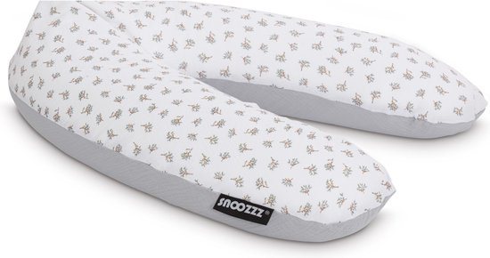 Snoozzz Voedingskussen Premium kwaliteit - 185 cm - microparel vulling- luxe draagtas - afneembare hoes van hydrofiel katoen - Judy