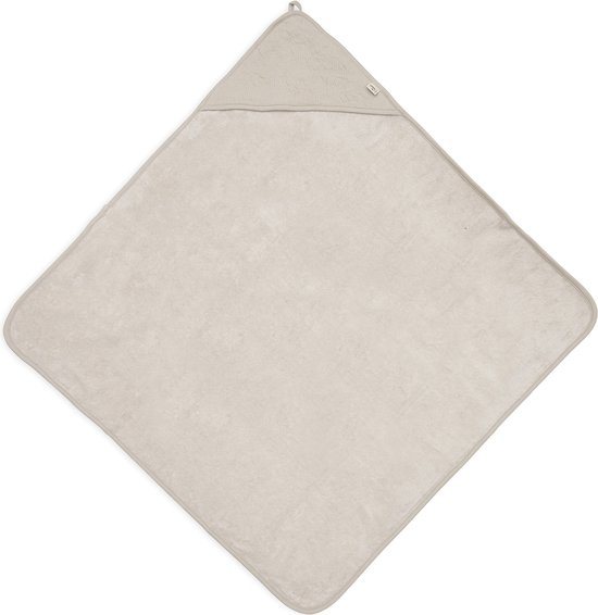 Jollein - Badcape 75x75cm - Baby Handdoek met Badcape, Omslagdoek, Badponcho - Soft Waves - Nougat