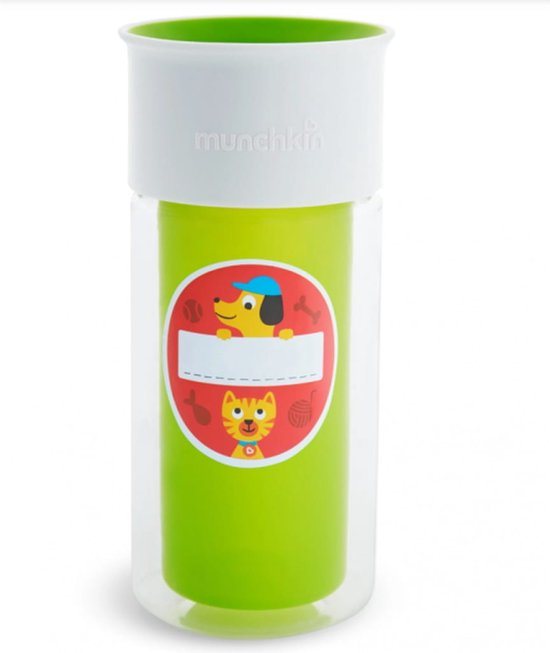 Munchkin Miracle 360° Geïsoleerde Kinderbeker - Antilek - Houdt dranken langer koud - Vanaf 12 maanden - Kleur Groen