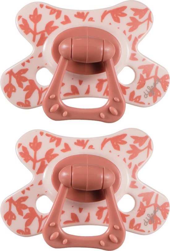 Difrax Fopspeen 20+ Maanden Natural Speen - Rood/Roze/Autumn - 2 stuks