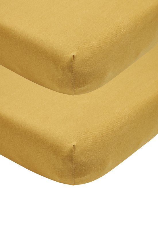 Meyco Baby Uni hoeslaken wieg - 2-pack - honey gold - 40x80/90cm