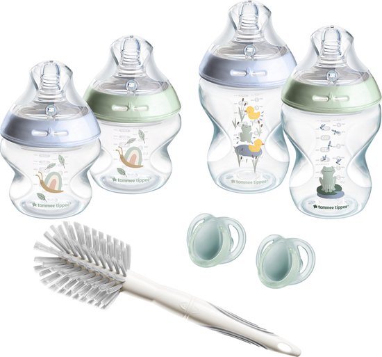 Tommee Tippee Natural Start Babyflessen Startersset - flessen van 150 ml en 260 ml voor pasgeboren baby's 0m+ - blauw