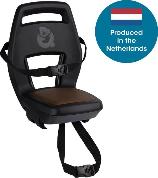 Qibbel Achterzitje Junior 6+ Voetsteun + Gordel Zwart/bruin