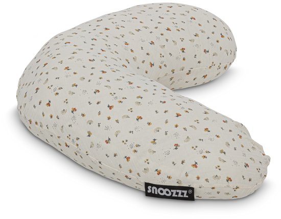 Snoozzz Voedingskussen Small met Fiber vulling en afneembare hoes - flower - 120 cm